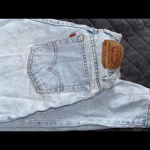 Vintage Levi’s 505 light wash jeans.